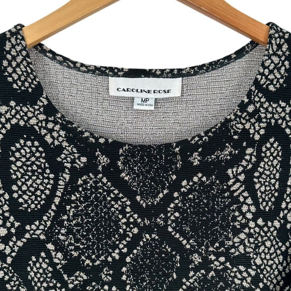 Caroline Rose Rattle & Roll Metallic Python Tunic Cold Shoulder Top Size MP - Picture 4 of 6
